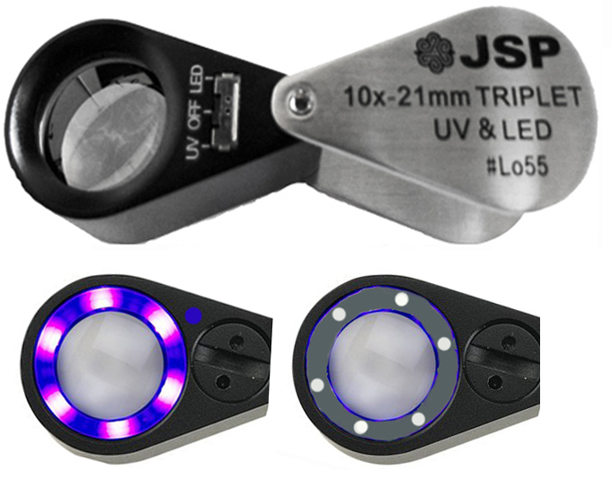 TRIPLET LED + UV LOUPE,10X21MM