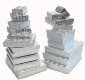 COTTON FILLED BOXES, SILVER 100 ASSORTED SIZES COTTON FILLED BOXES, SILVER 100 ASSORTED SIZES