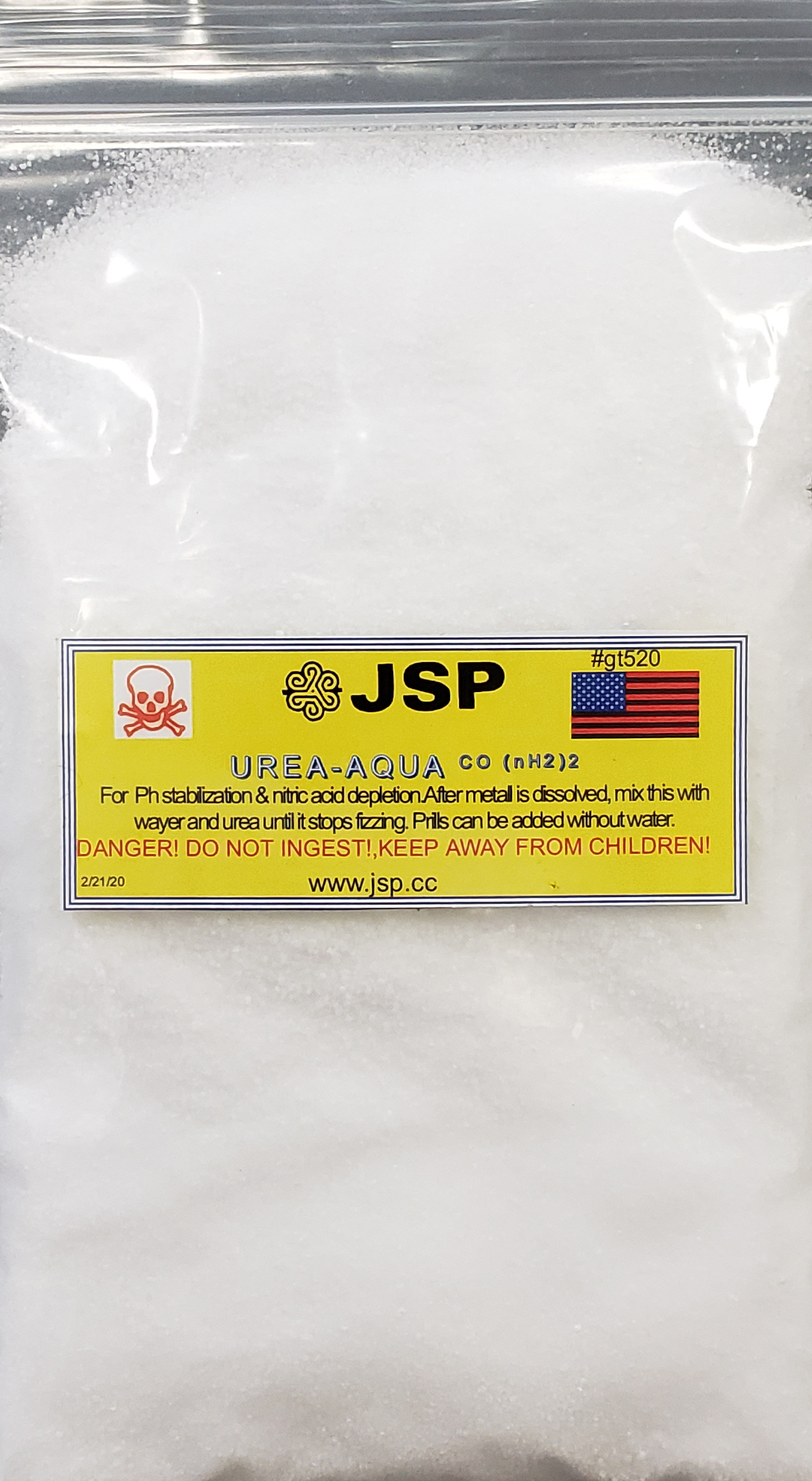UREA,PRILLED Aqua regia CO(NH2)2 8 ounces