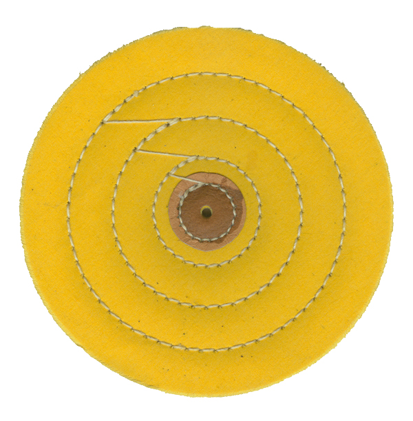 3" YELLOW BUFF W/LEATHER CENTER