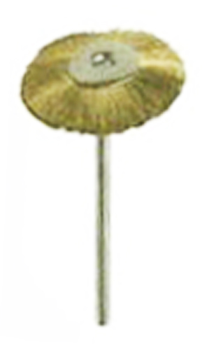 STRAIGHT WIRE BRASS BRUSH, MOUNTED on a 3/32" (2.3mm) mandrel