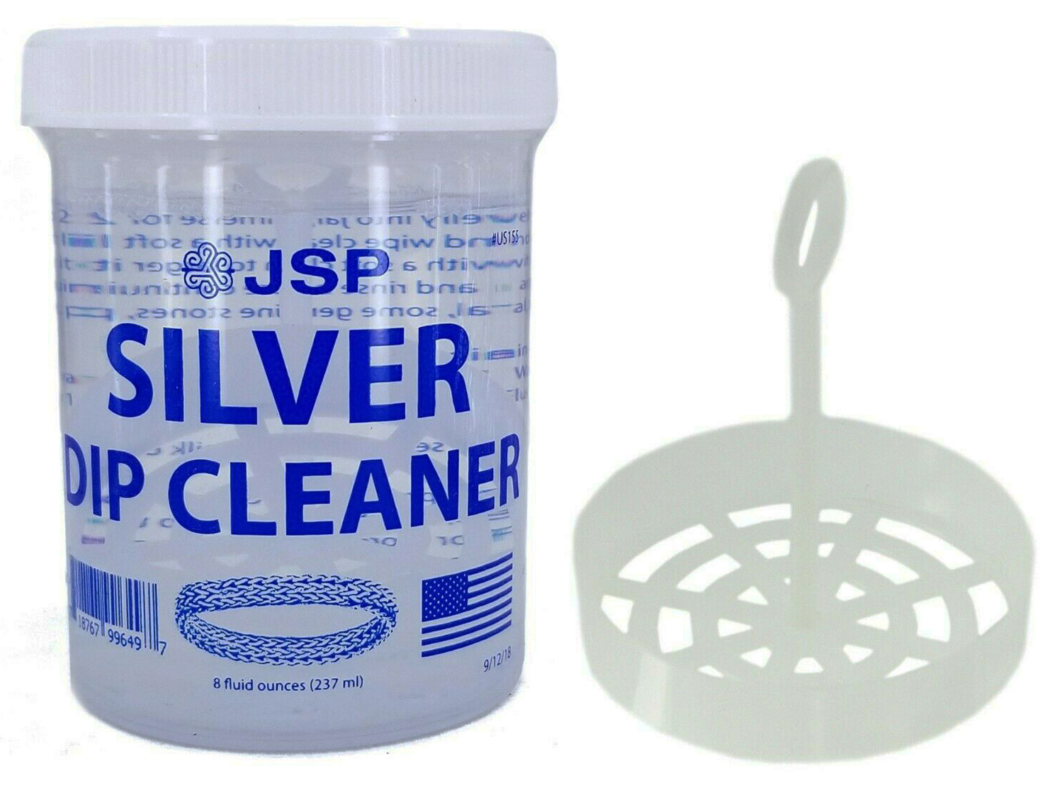 SILVER DIP CLEANER 8 ounces with basket