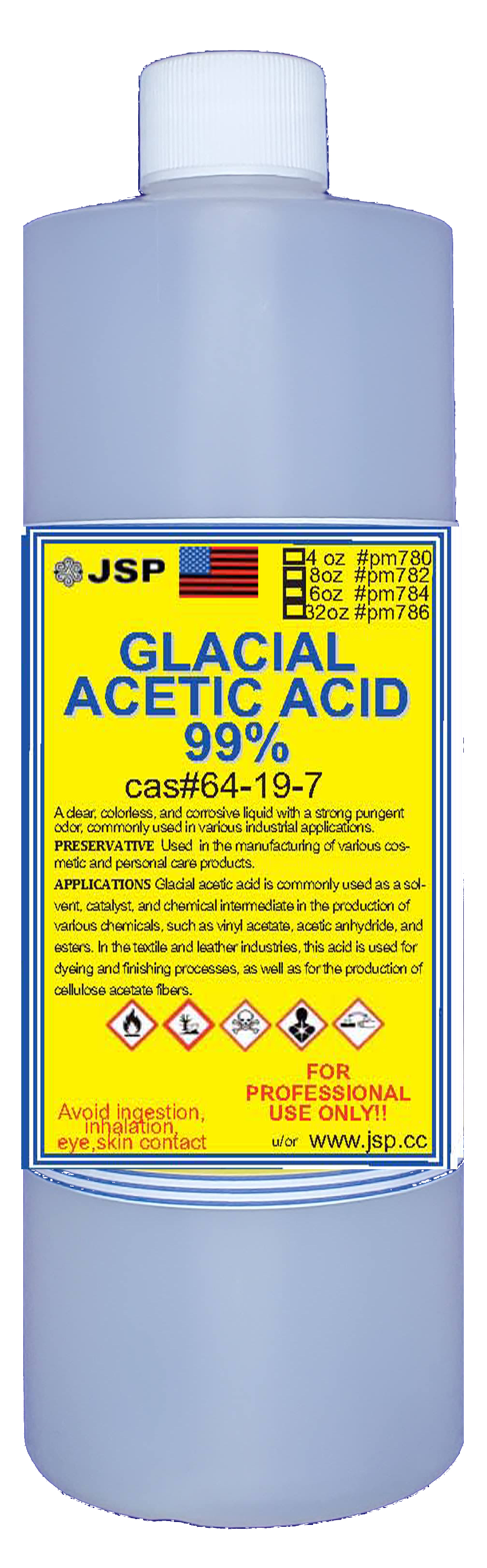 Glacial Acetic Acid, 99% 32 oz