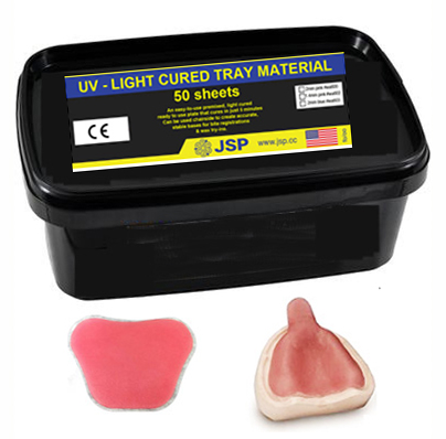 Light Cure Custom Tray Material, Pink, 50/pk. 2.0mm Thick, Ready to use